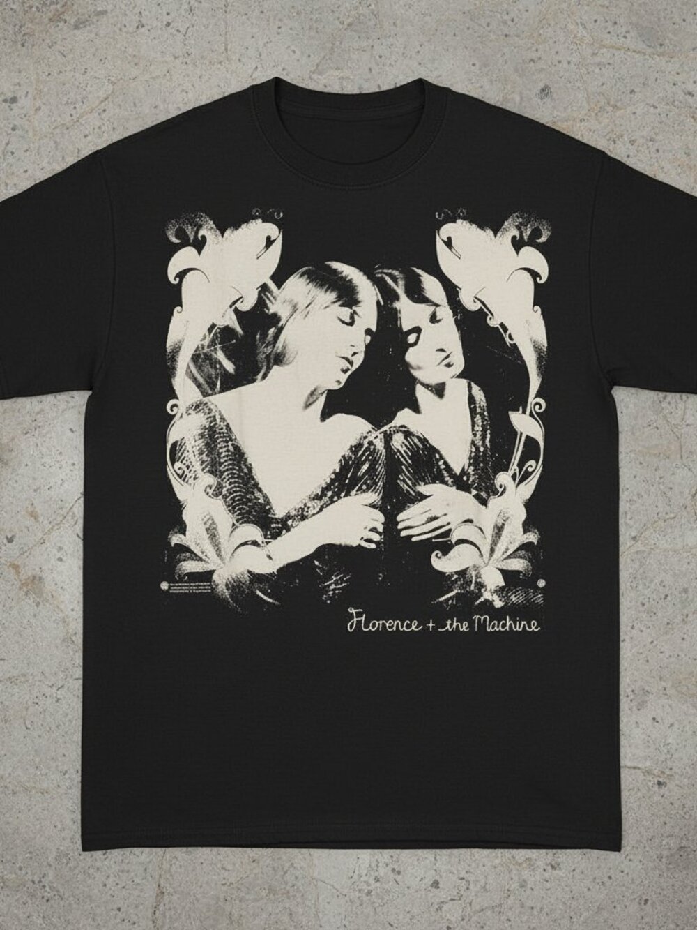 Florence + The Machine Vintage Style Graphic T-Shirt Black Unisex Band Tee